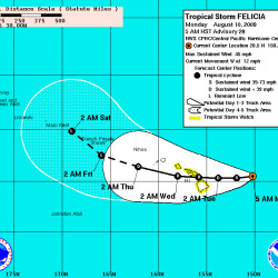 Erste Ausläufer von Felicia erreichen Hawaii Update 8.10.09 9.35am HST