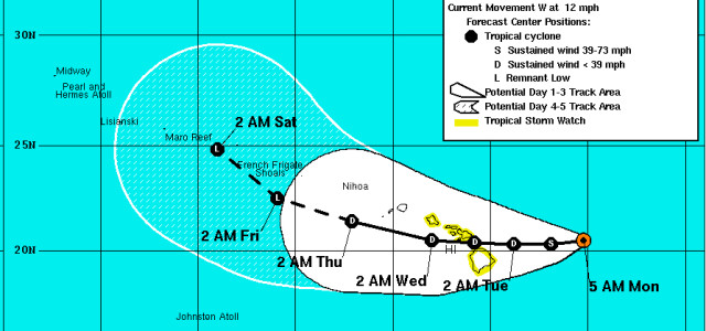 Erste Ausläufer von Felicia erreichen Hawaii Update 8.10.09 9.35am HST