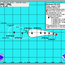 Hurricane watch auf Hawaii, Freitag 7.46pm Update